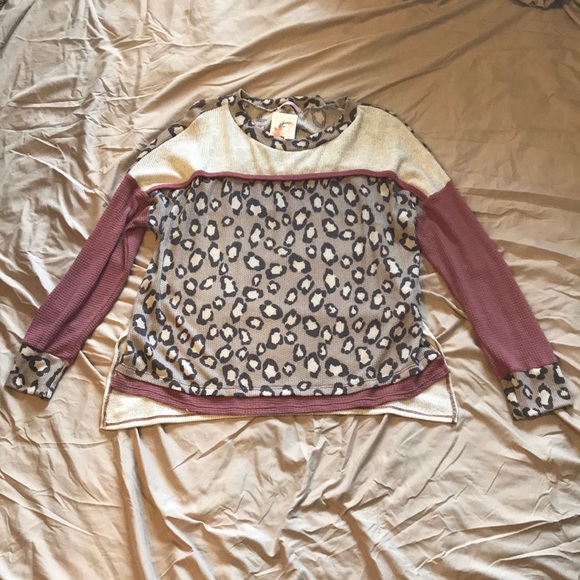 Leopard tan dark tan dustyrose ladies Large new w/tags soft light comfy CesFemme - Picture 1 of 7